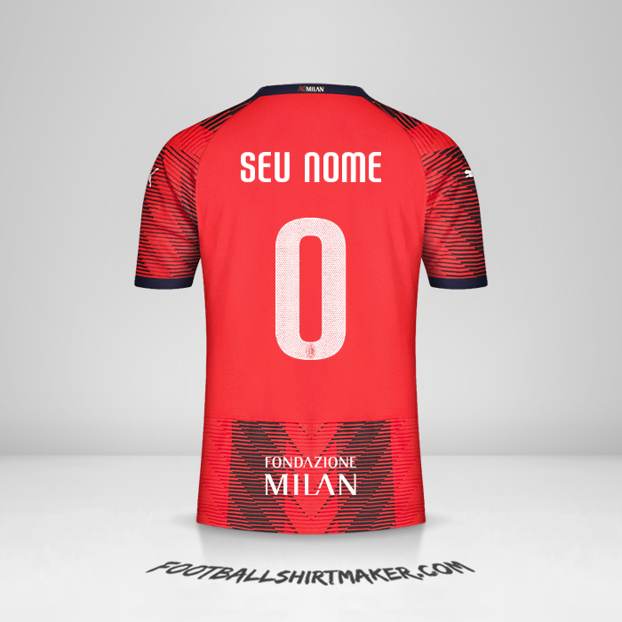 Camisa AC Milan Cup 2023/2024 -  seu nome - 0