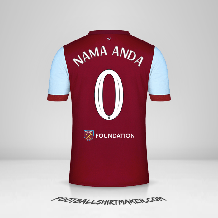 Jersey West Ham United FC Cup 2023/2024 -  nama anda - 0
