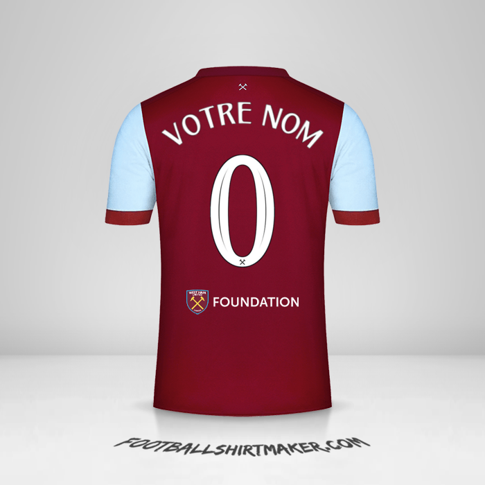 Maillot West Ham United FC Cup 2023/2024 -  votre nom - 0