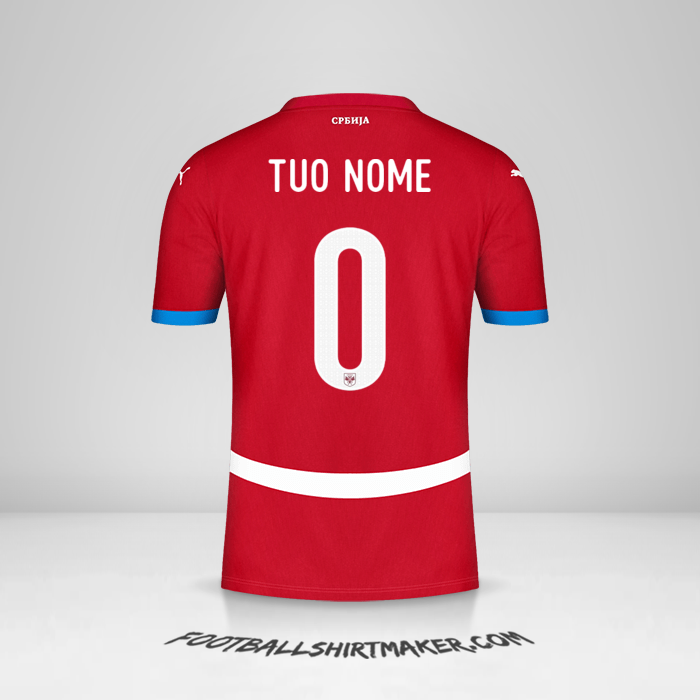 Maglia Serbia 2024 -  tuo nome - 0