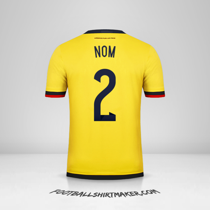 Maillot Colombie 2015 -  nom - 2