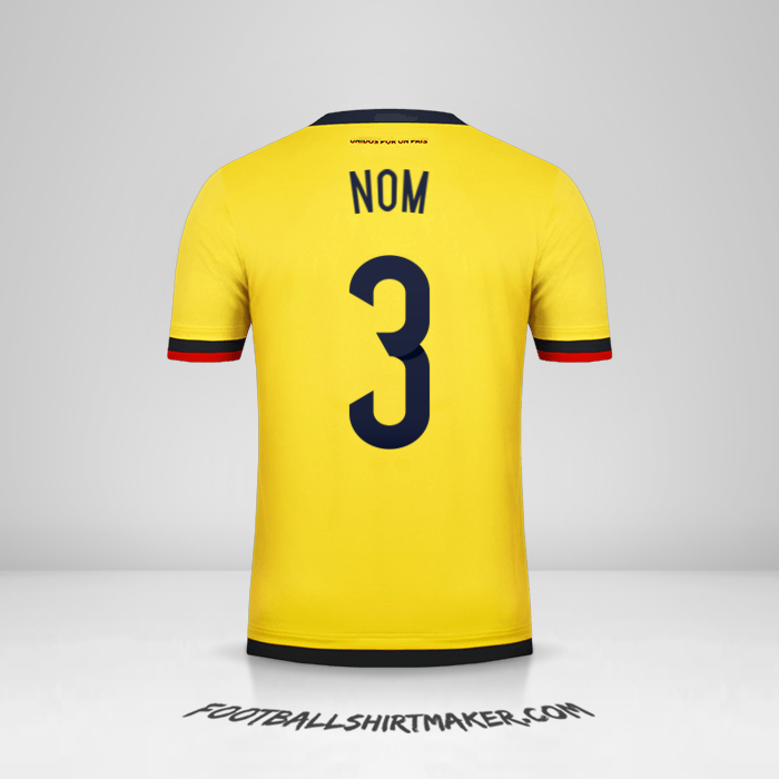 Maillot Colombie 2015 -  nom - 3