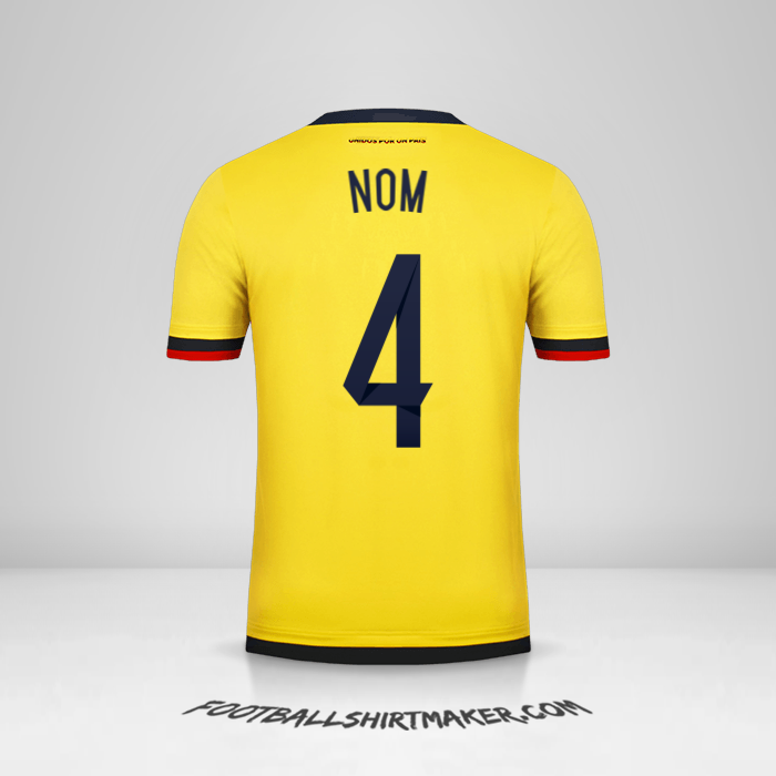 Maillot Colombie 2015 -  nom - 4