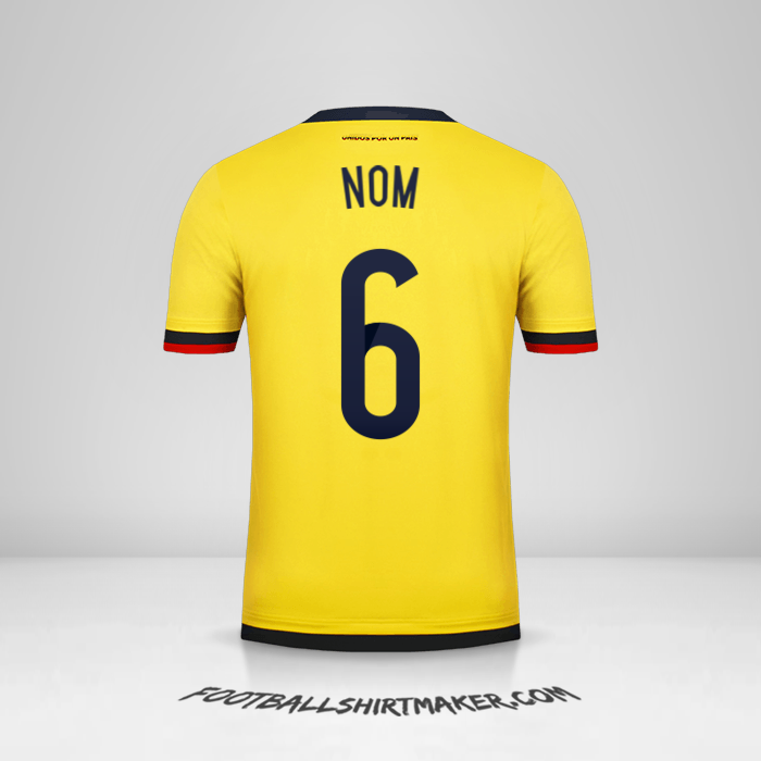 Maillot Colombie 2015 -  nom - 6