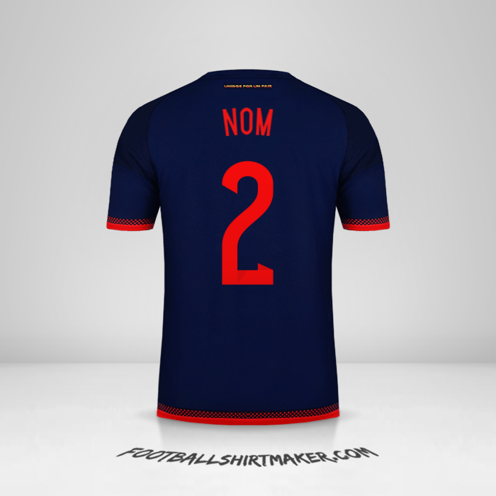 Maillot Colombie 2015 Extérieur -  nom - 2