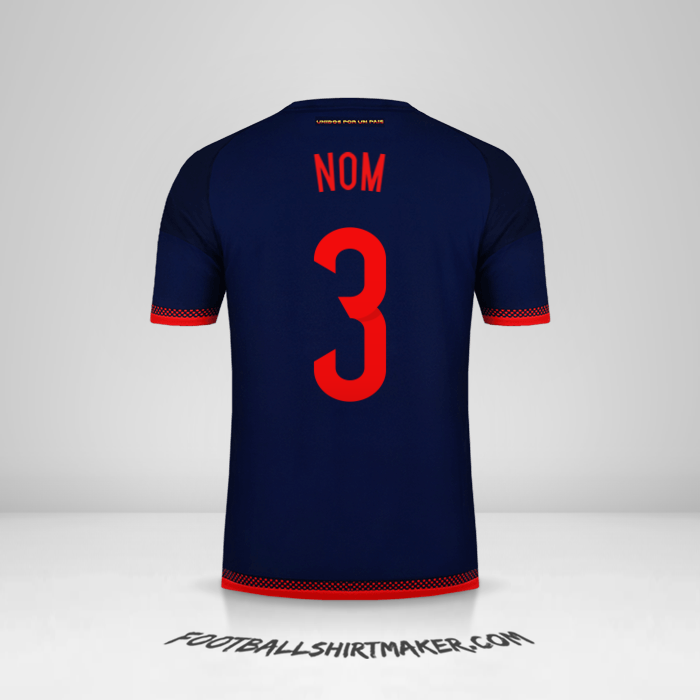 Maillot Colombie 2015 Extérieur -  nom - 3