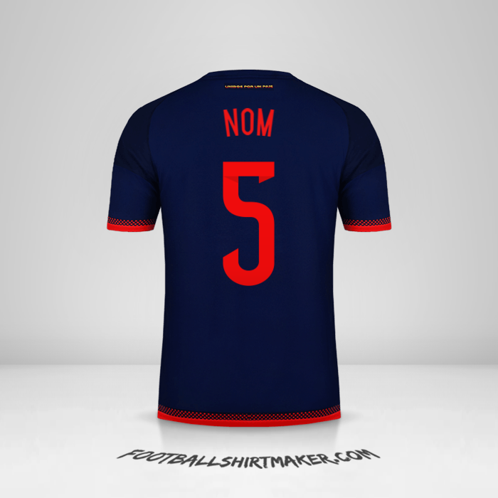 Maillot Colombie 2015 Extérieur -  nom - 5