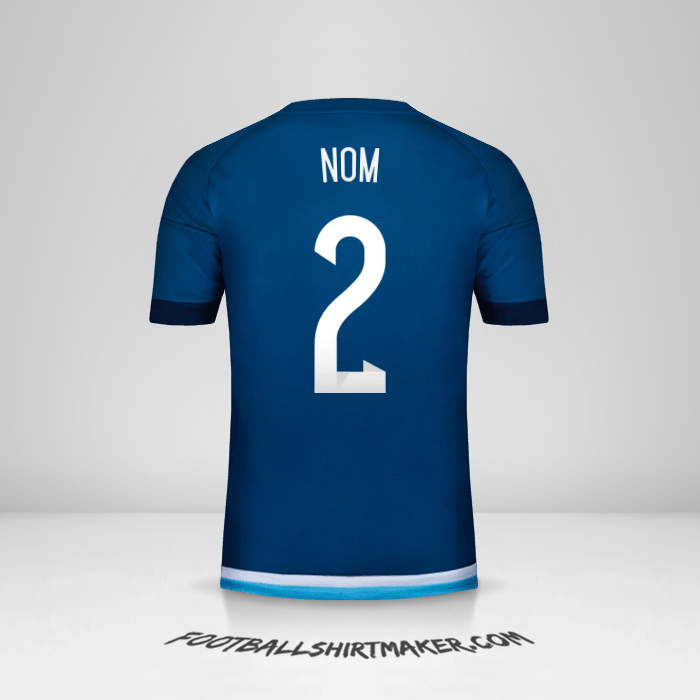 Maillot Argentine 2015 Extérieur -  nom - 2