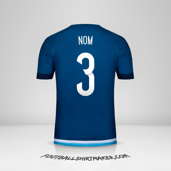 Maillot Argentine 2015 Extérieur -  nom - 3