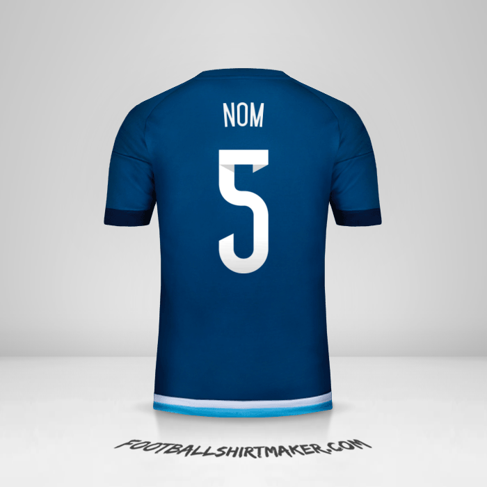 Maillot Argentine 2015 Extérieur -  nom - 5