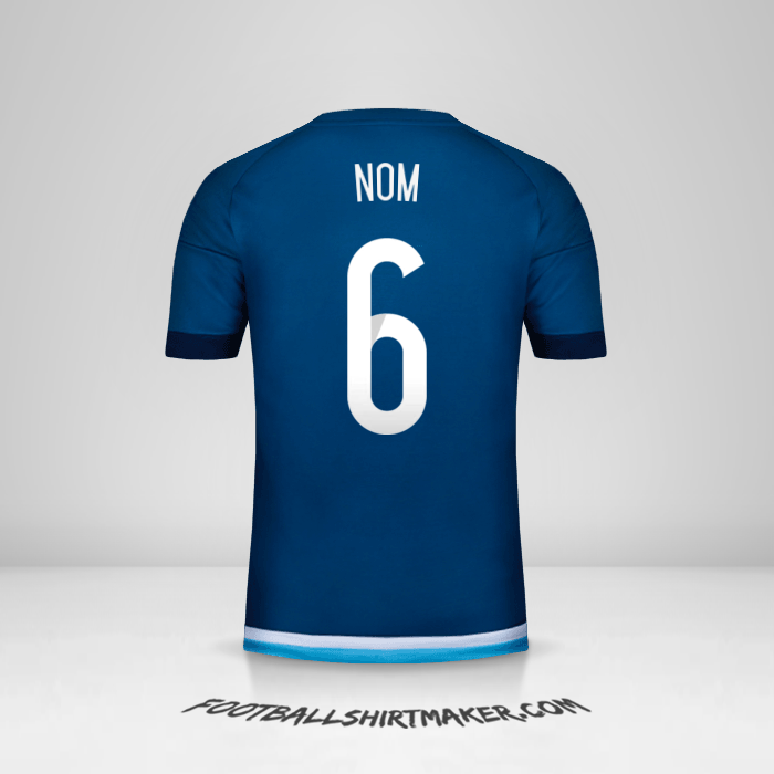 Maillot Argentine 2015 Extérieur -  nom - 6