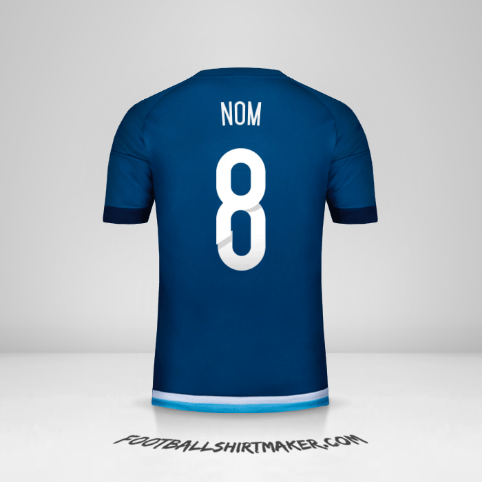 Maillot Argentine 2015 Extérieur -  nom - 8