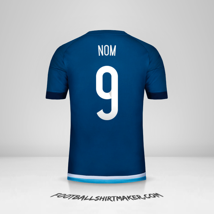 Maillot Argentine 2015 Extérieur -  nom - 9