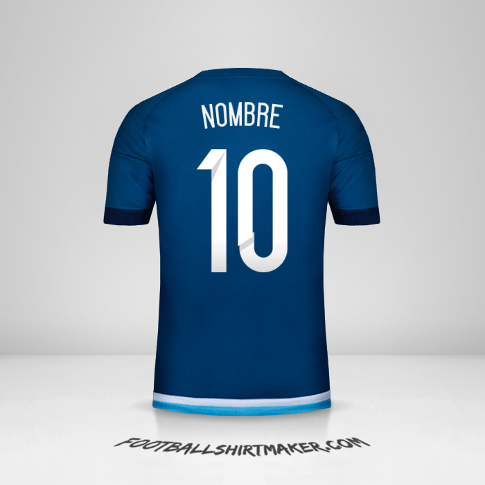 Jersey Argentina 2015 Visita -  nombre - 10