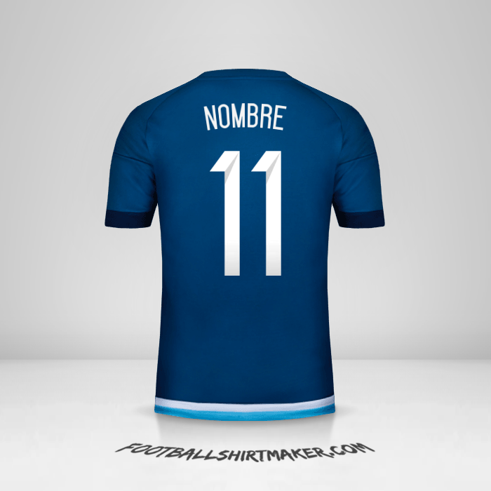 Jersey Argentina 2015 Visita -  nombre - 11
