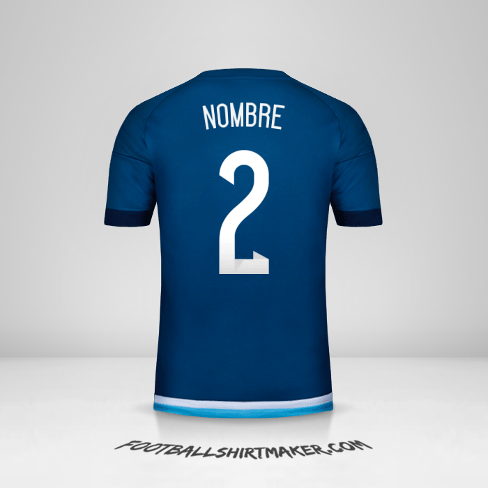Jersey Argentina 2015 Visita -  nombre - 2