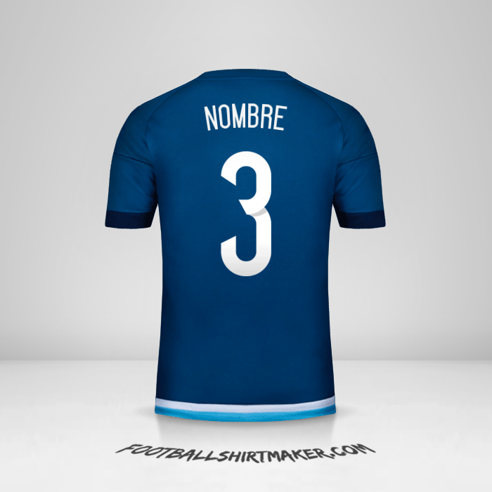 Jersey Argentina 2015 Visita -  nombre - 3