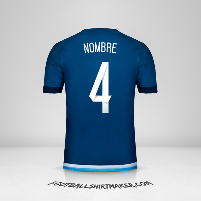 Jersey Argentina 2015 Visita -  nombre - 4