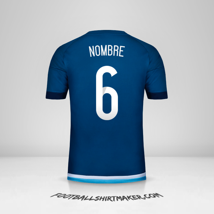 Camiseta Argentina 2015 Visita -  nombre - 6