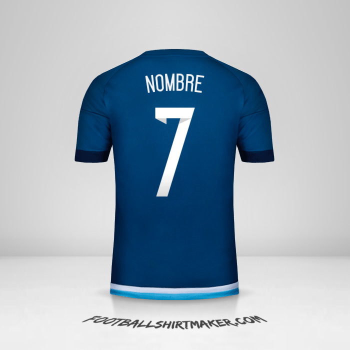 Jersey Argentina 2015 Visita -  nombre - 7