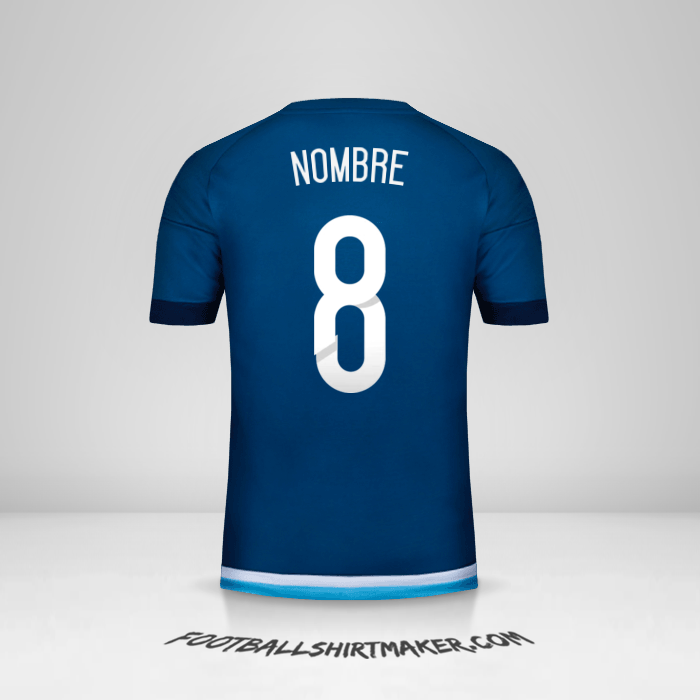 Jersey Argentina 2015 Visita -  nombre - 8