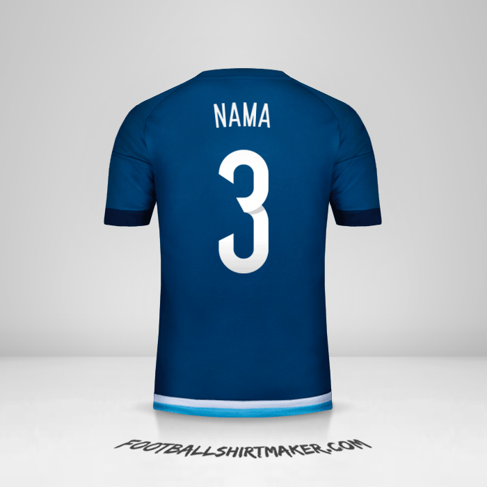 Jersey Argentina 2015 Alternatif -  nama - 3