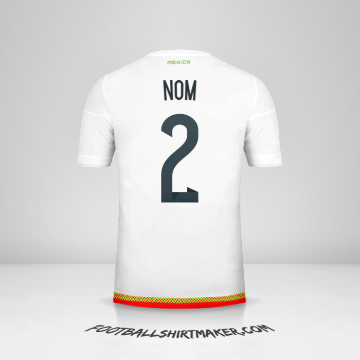 Maillot Mexique 2015/16 Extérieur -  nom - 2