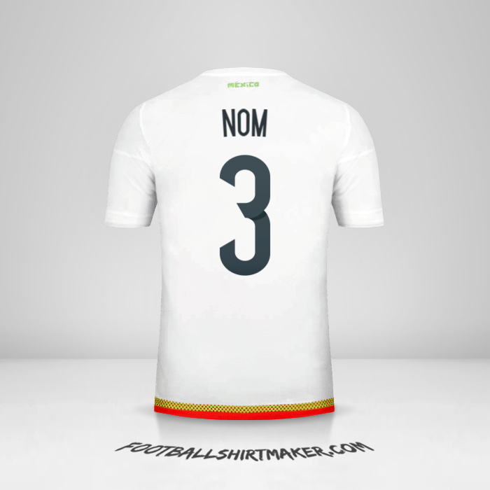 Maillot Mexique 2015/16 Extérieur -  nom - 3