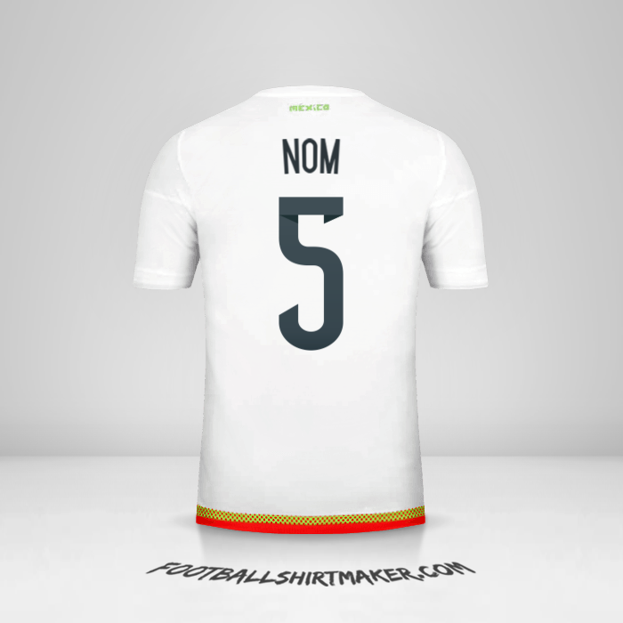 Maillot Mexique 2015/16 Extérieur -  nom - 5
