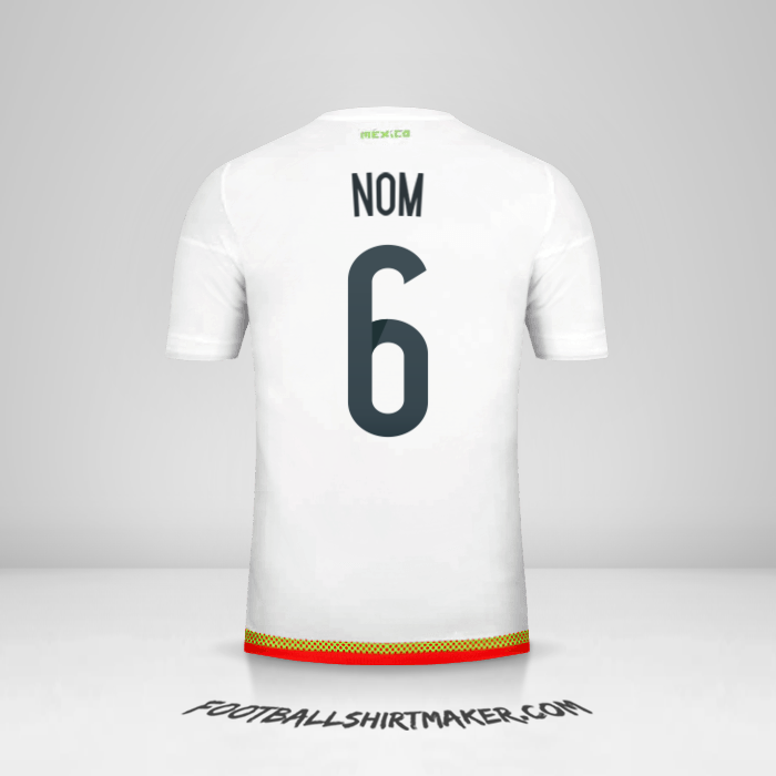 Maillot Mexique 2015/16 Extérieur -  nom - 6