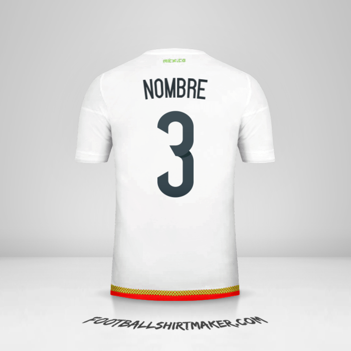 Jersey Mexico 2015/16 Visita -  nombre - 3