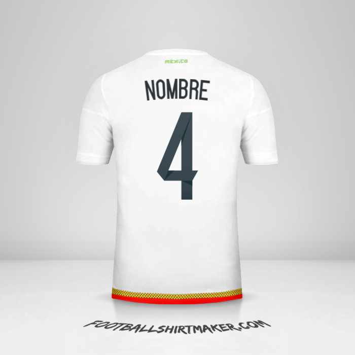 Jersey Mexico 2015/16 Visita -  nombre - 4
