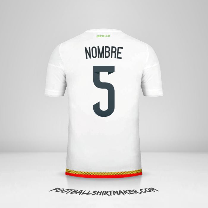 Jersey Mexico 2015/16 Visita -  nombre - 5