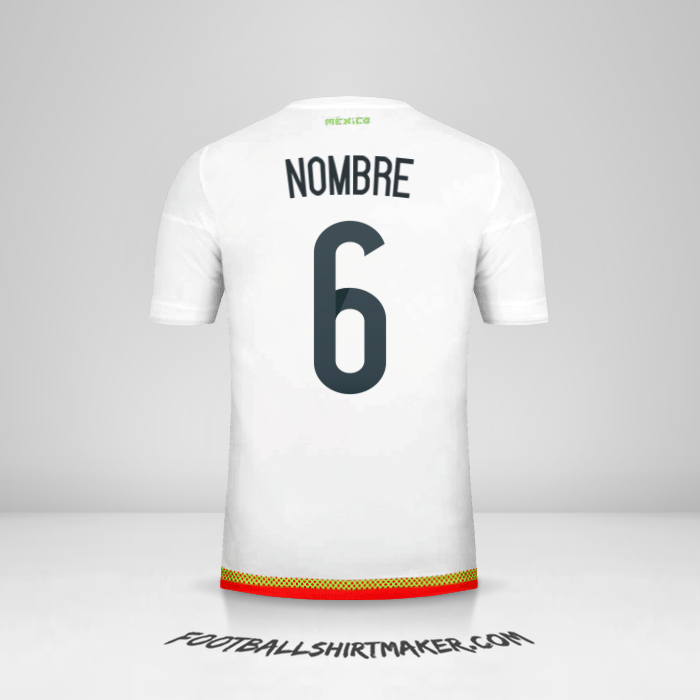 Jersey Mexico 2015/16 Visita -  nombre - 6