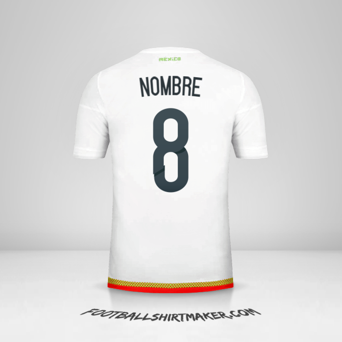 Jersey Mexico 2015/16 Visita -  nombre - 8