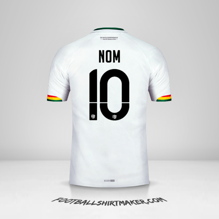 Maillot Bolivie 2015 Extérieur -  nom - 10