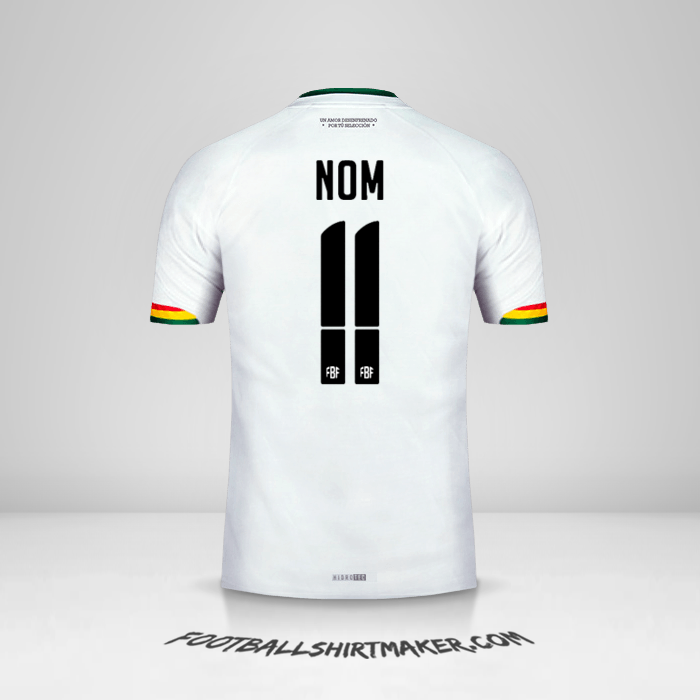 Maillot Bolivie 2015 Extérieur -  nom - 11