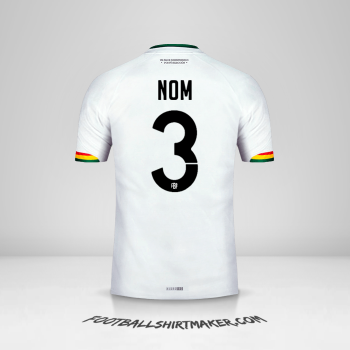 Maillot Bolivie 2015 Extérieur -  nom - 3