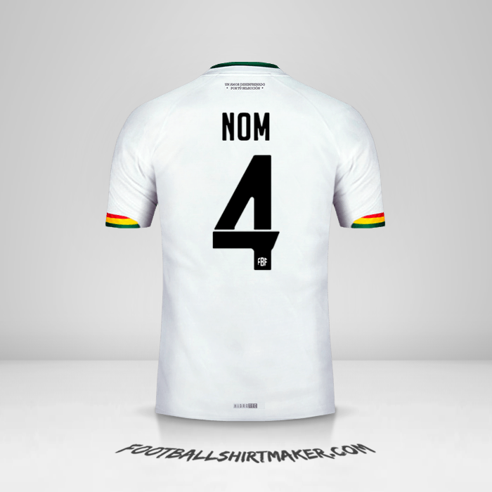 Maillot Bolivie 2015 Extérieur -  nom - 4