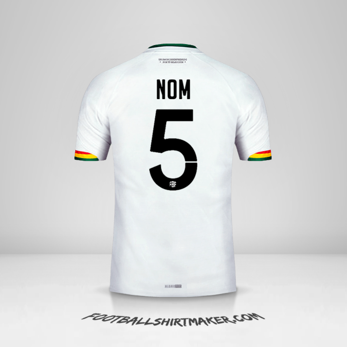 Maillot Bolivie 2015 Extérieur -  nom - 5