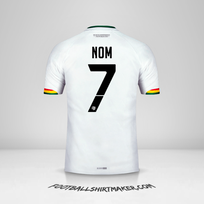 Maillot Bolivie 2015 Extérieur -  nom - 7