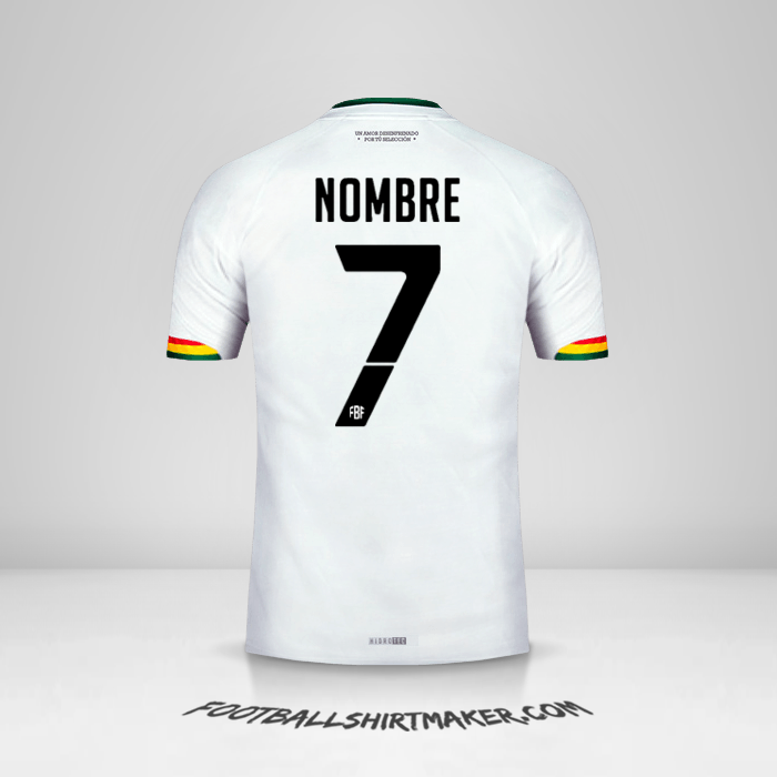 Camiseta Bolivia 2015 Visita -  nombre - 7