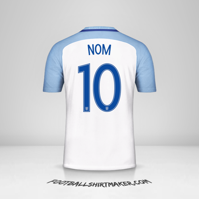 Maillot Angleterre 2016/17 -  nom - 10