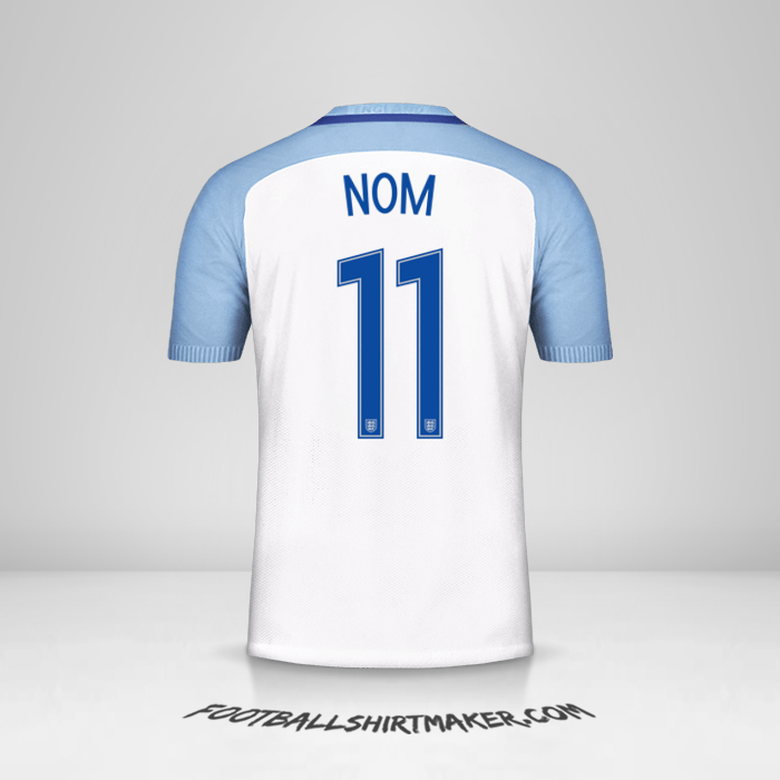 Maillot Angleterre 2016/17 -  nom - 11