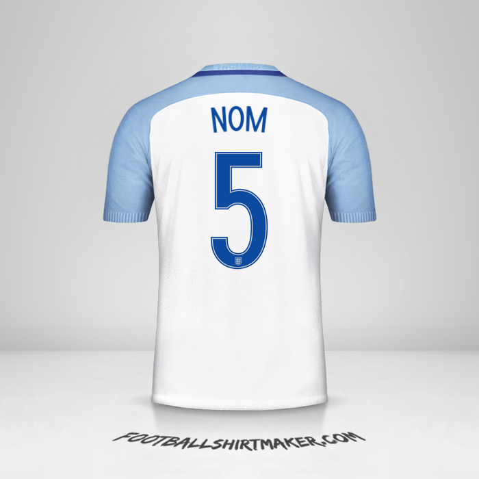 Maillot Angleterre 2016/17 -  nom - 5
