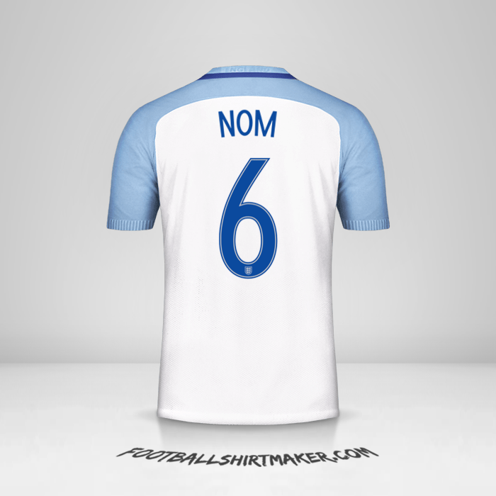 Maillot Angleterre 2016/17 -  nom - 6