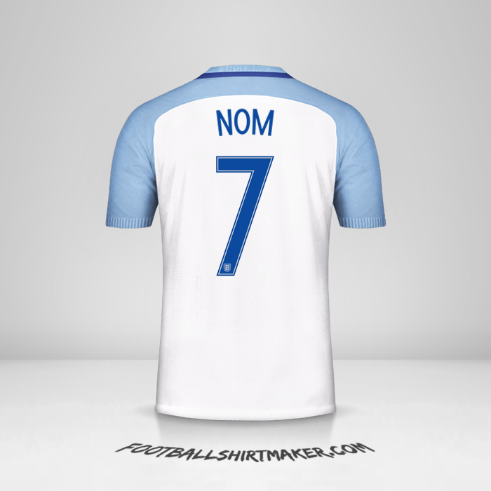 Maillot Angleterre 2016/17 -  nom - 7