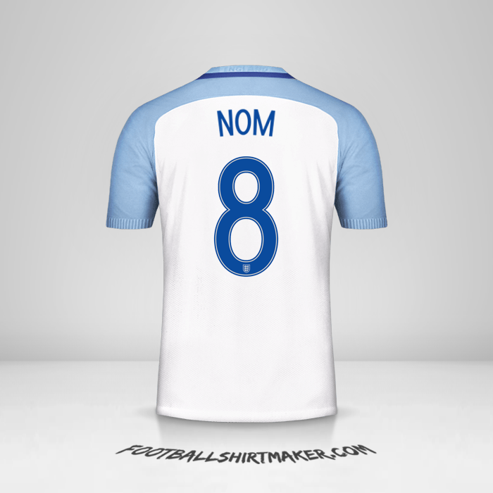 Maillot Angleterre 2016/17 -  nom - 8