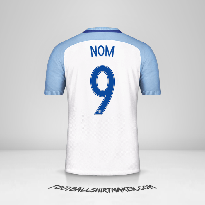 Maillot Angleterre 2016/17 -  nom - 9