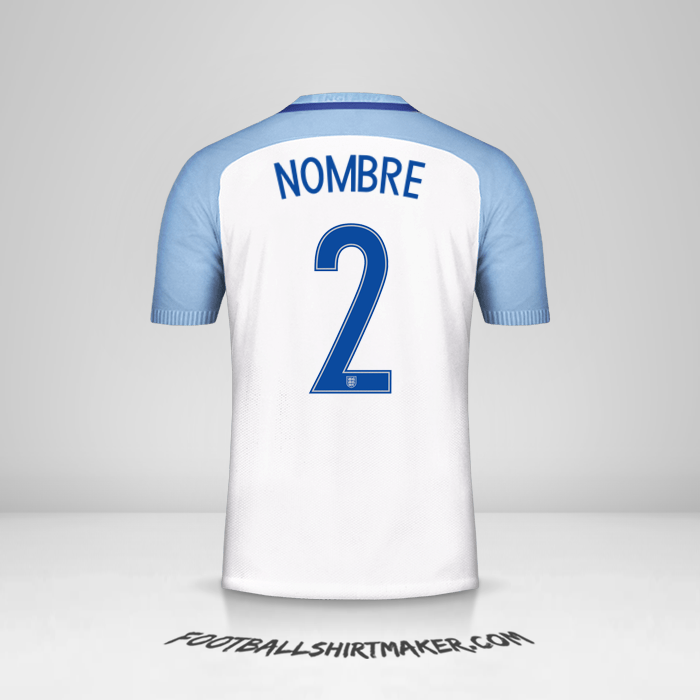 Jersey Inglaterra 2016/17 -  nombre - 2